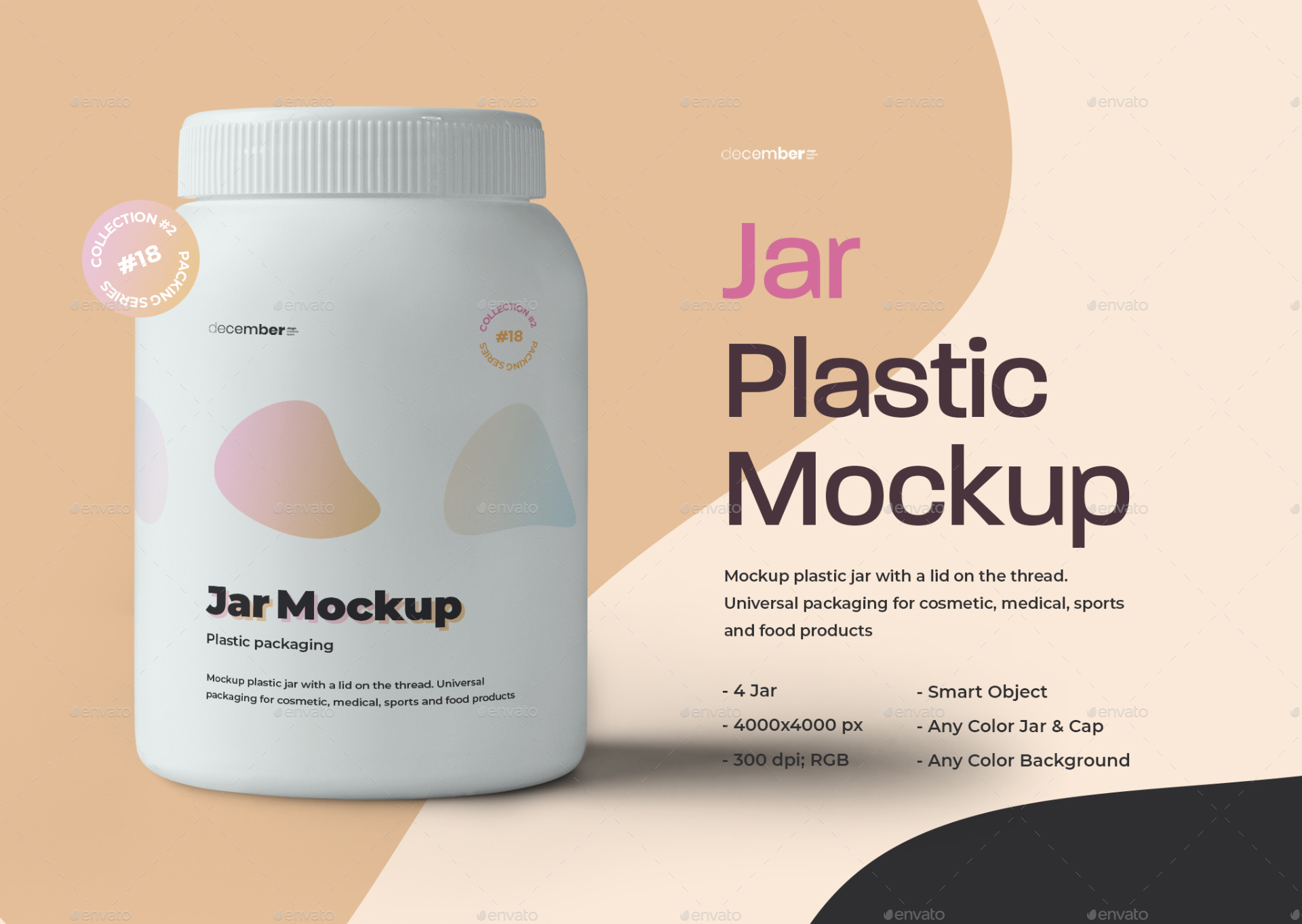 4 Mockups Plastic Fat Jar, Graphics GraphicRiver